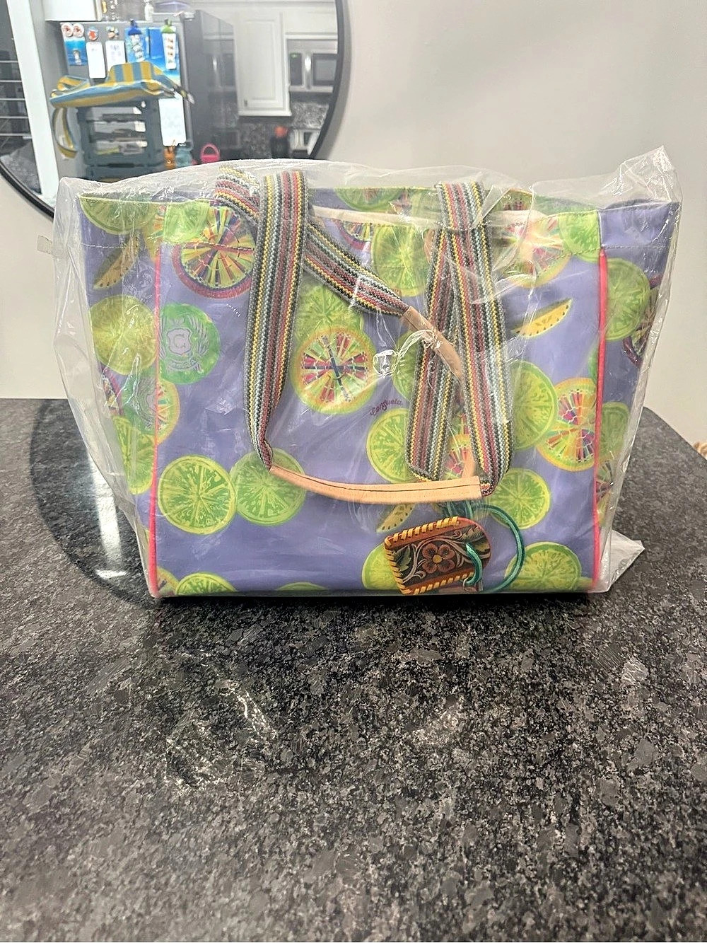 Consuela Retired Citrus Print Tote NWT